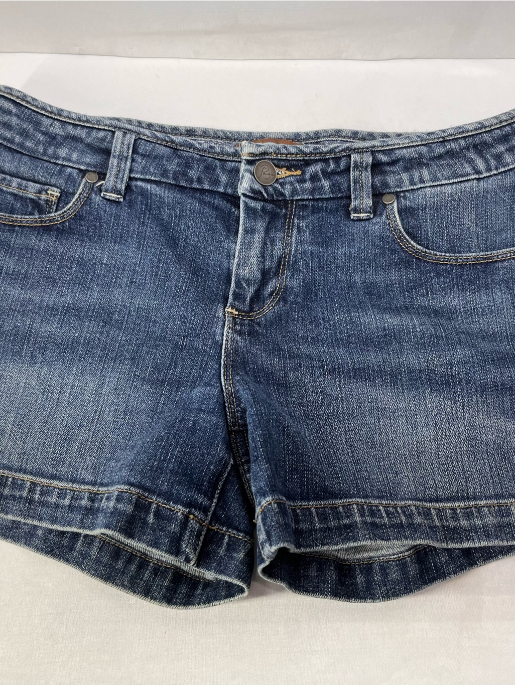 Paige Canyon Mid-Blue Denim Rolled Hem Women's Shorts